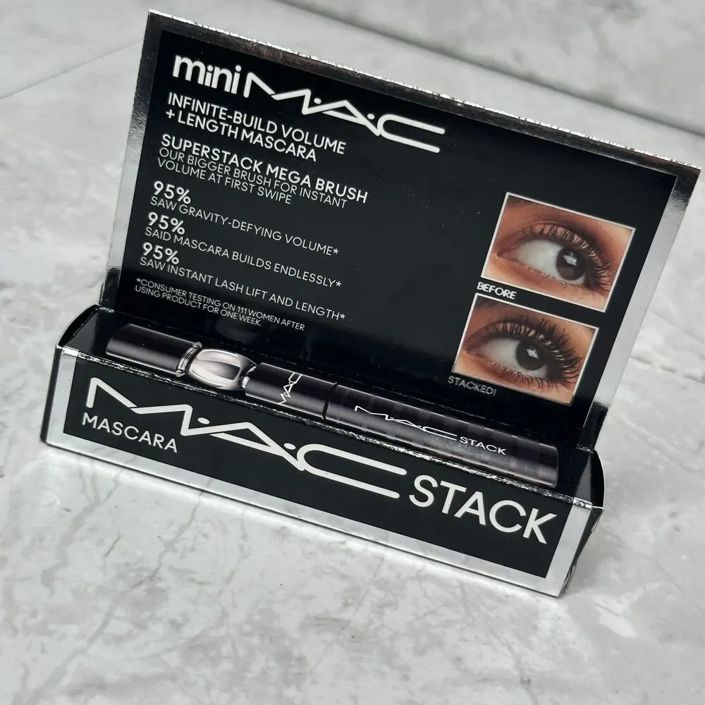 MAC Mini Stack Mascara Infinite Build Volume & length Black 0.27 oz New In Box